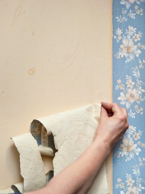 Wallpaper removal in Portsmouth, Virginia by Complete Painting Services.